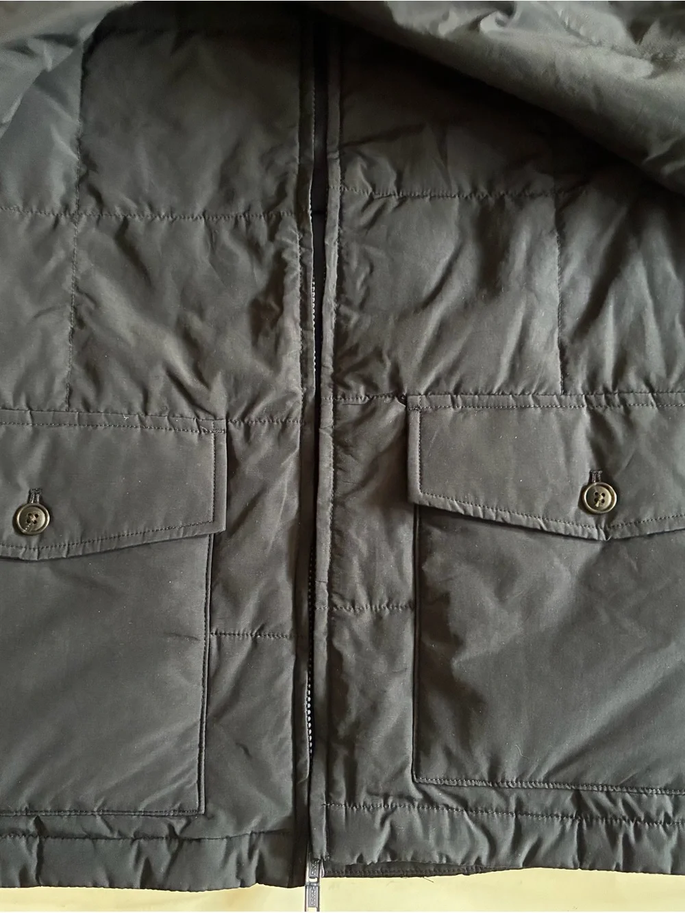 J. Crew Black Quilted Zip-Front Puffer Jacket